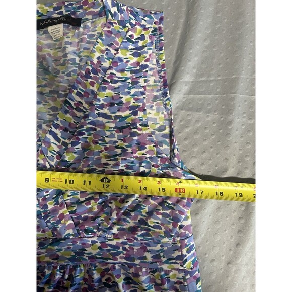 Madmazelle Lavender Abstract Print Empire Waist Maxi Dress Size Large Whimsical - Picture 7 of 9